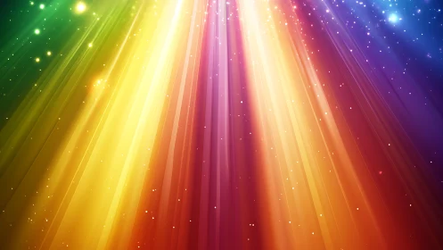 Multicolored diagonal light beams intersect across gradient field