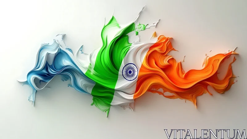 Indian tricolor emerges as fluid abstract paint ribbons