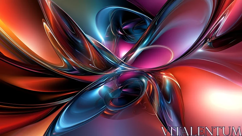 Glowing abstract ribbons swirling in rich sunset colors.