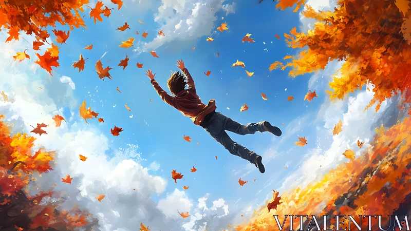 Autumnal freefall dynamics in a skyward rotational perspective.