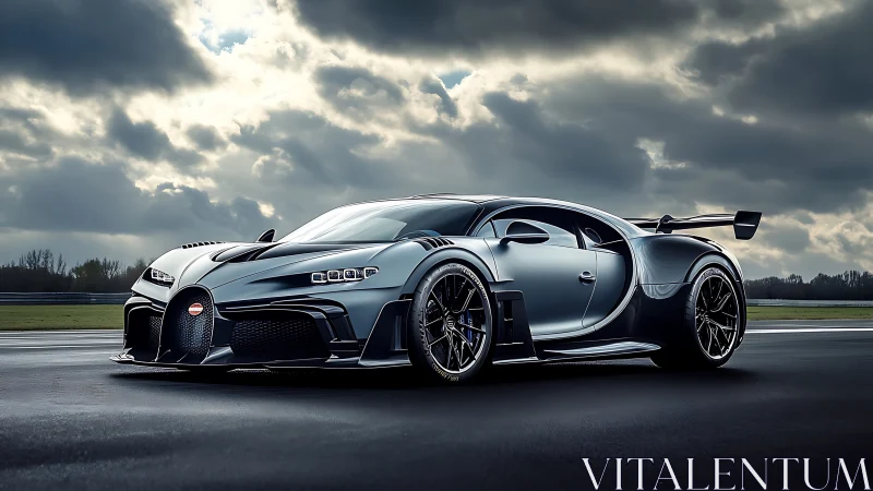 Stormlit hypercar crouches on tarmac, ready to slingshot