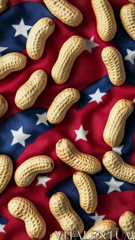 Peanut shells are arranged over a stylized star flag