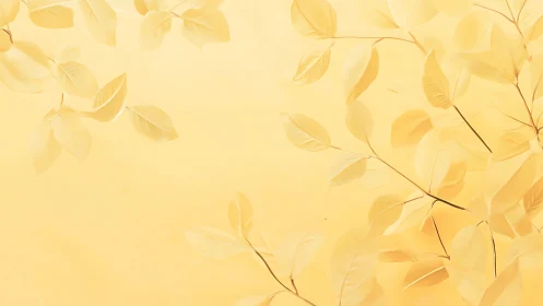 Golden whispering leaves drift softly through glowing light