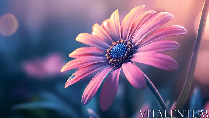 Gerbera Daisy with Bilateral Symmetry and Luminous Petal Gradation