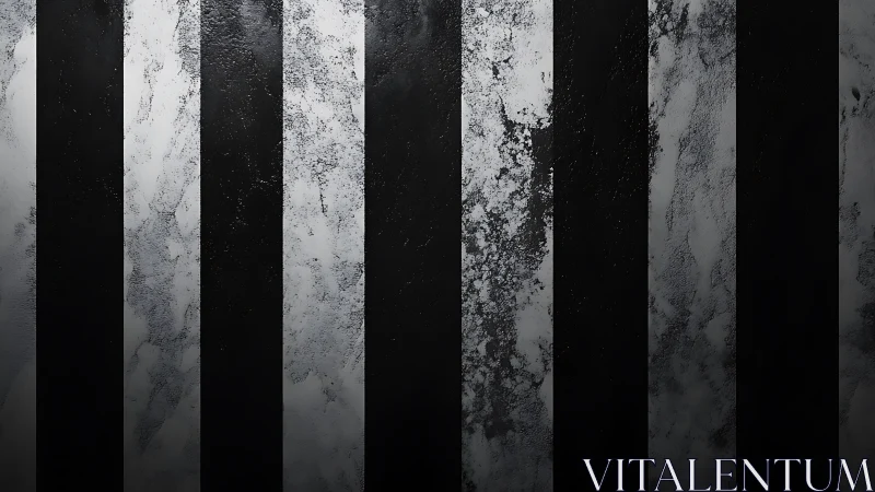 Vertical black stripes over textured gray concrete wall.