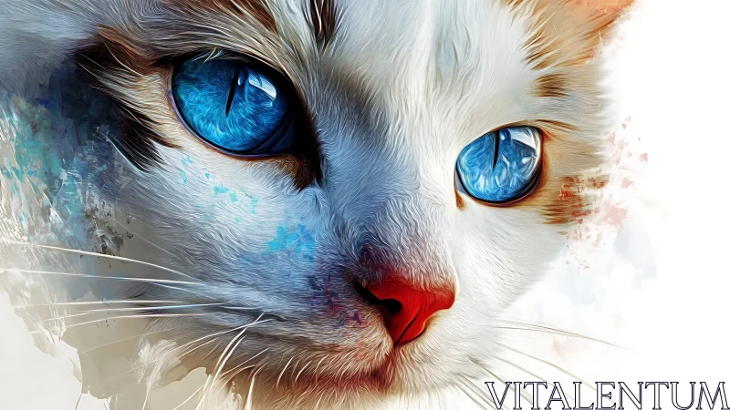 Sapphire-Eyed Reverie: When Feline Gaze Becomes Liquid Dream