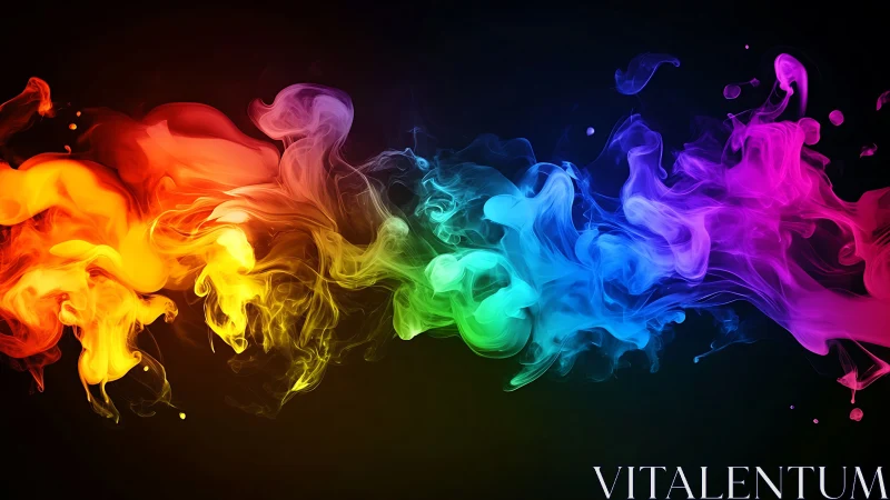 Spectral fluid dynamics of multicolor smoke plumes on black