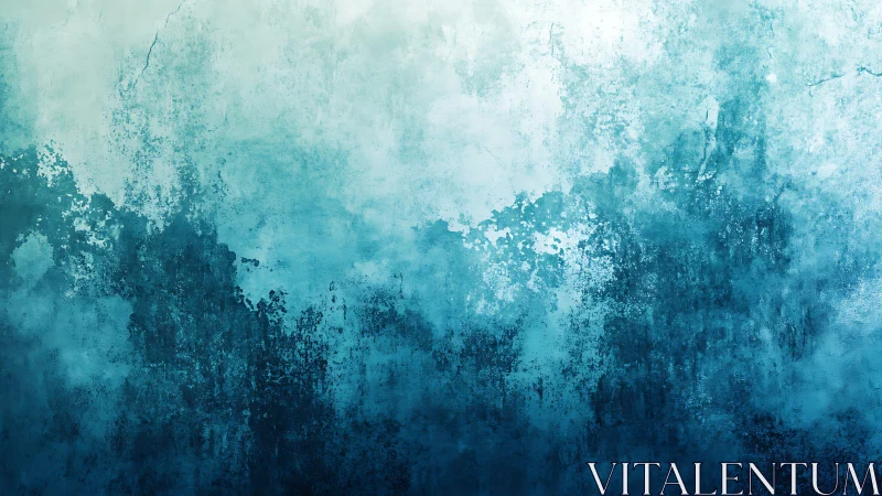 Abstract blue textured wall background with watercolor effect.