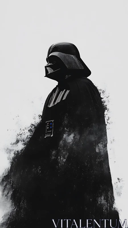 Silhouetted armored figure rendered in dark digital abstraction