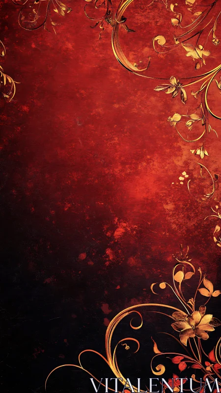 Golden vines curl through embers as velvet darkness blooms