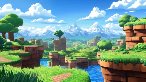 Enchanted Landscape: Brick Ruins Meet Mountains.