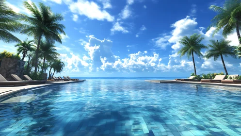 Infinite Oasis: Where Tiled Dreams Meet Cerulean Horizon.