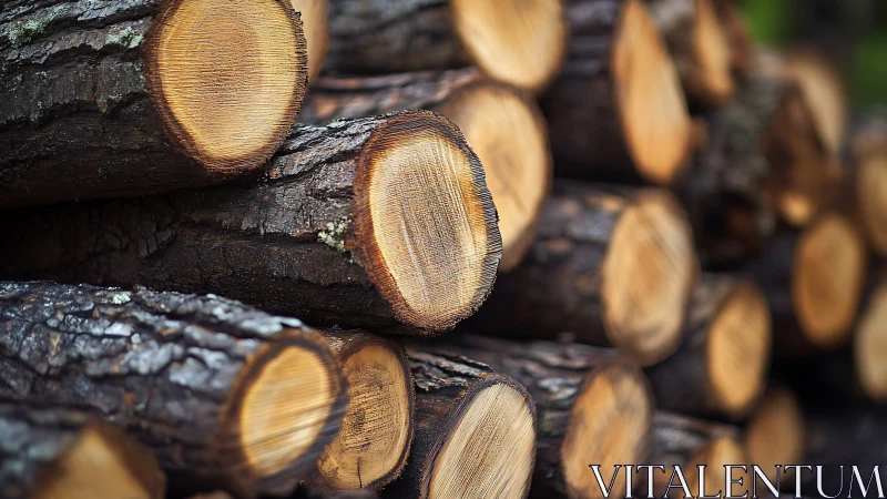 Cross‑sectional log stack with radial grain structure emphasis.