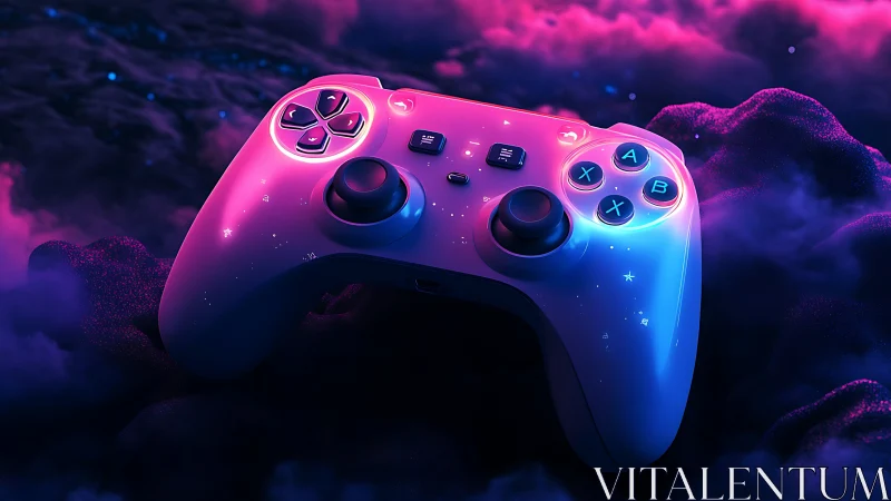 Neon Gaming Controller in Digital Haze.