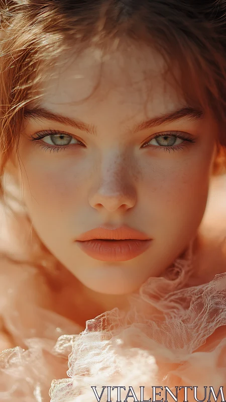 Peach-tinted sunlight lingers across a quietly fierce gaze