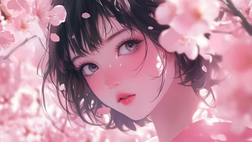 Blossom-kissed gaze softly drifts through petal-bright dusk