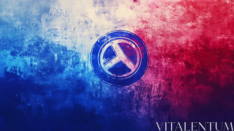 Grunge Tricolor Background with Circular Symbol in Center.