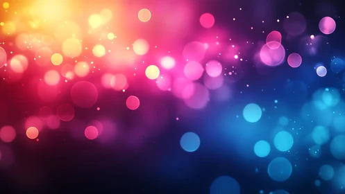 Vibrant bokeh abstract background in colorful gradient lighting.