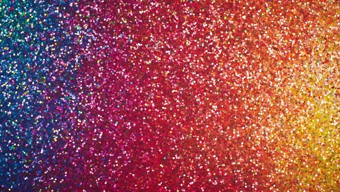Chromatic glitter gradient with multi-hued bokeh texture.