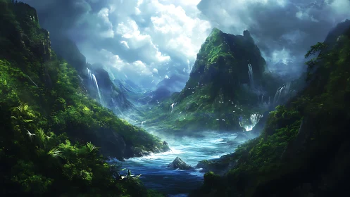 Emerald Canyon Whispers Echo Through Heavenly Cascades