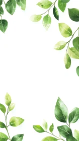 Leafy margins whispering calm around bright white space.