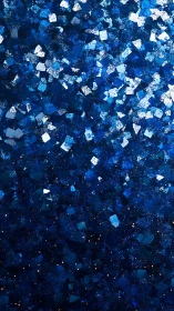 Deep blue glitter mosaic shimmers with celestial sparkle