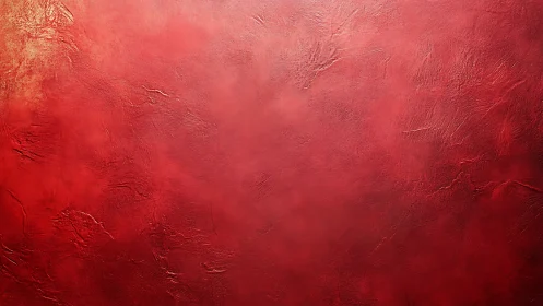 Textured red plaster surface reveals tonal gradients and depth