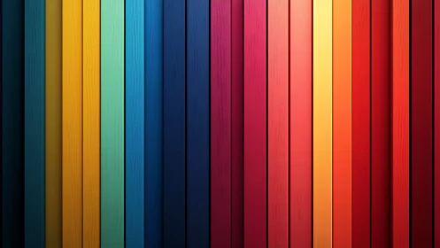 Vertical chromatic planks forming continuous RGB color gradient