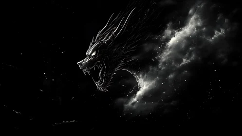 Stormborn shadow dragon tears open the midnight sky.