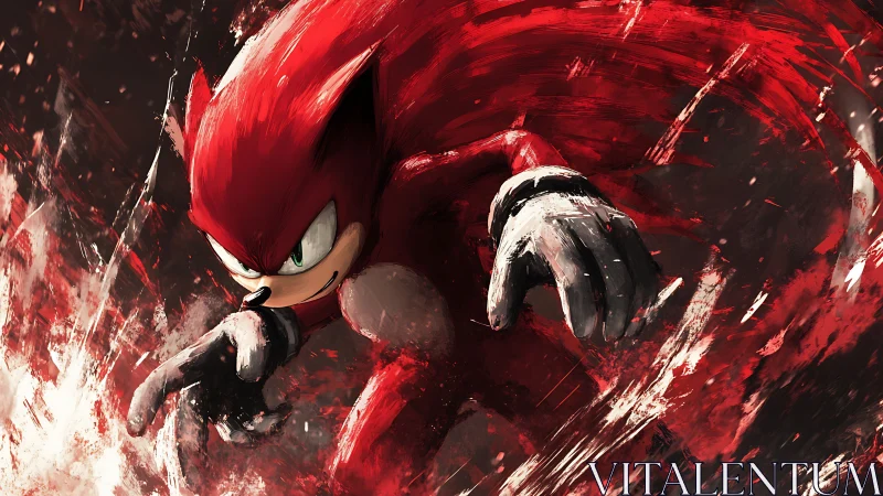 Scarlet speed demon slices through a storm of painted fury.