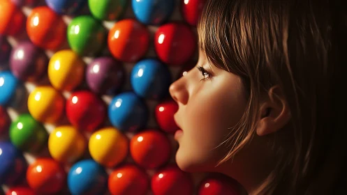 Chrome Reverie: Child Lost in Polished Sphere Dreams.