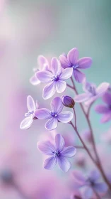 Delicate Purple Flowers in Soft Morning Light