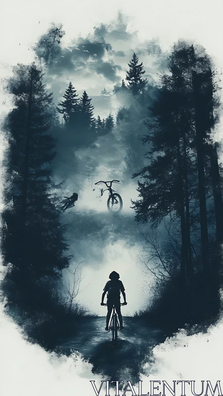 Midnight forest ride into a misty, dreamlit adventure.