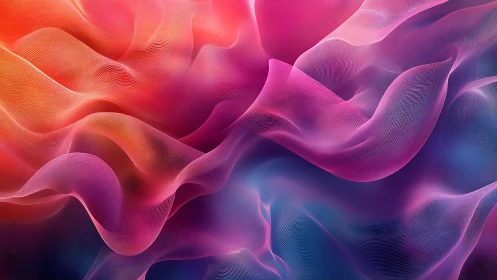 Layered gradient wavefields rendered as fine-line digital fabric