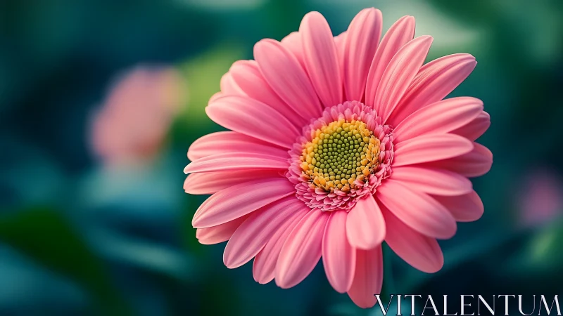 Vibrant Pink Gerbera Daisy Blooming in Garden Light.