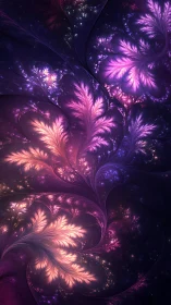 Spectral fractal foliage with luminous iterative branching field.
