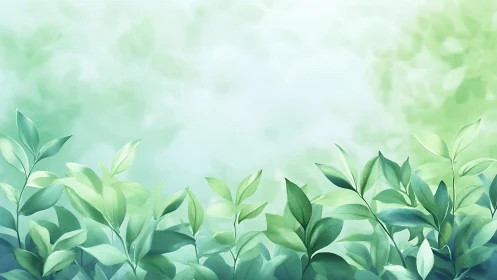 Gentle green leaves offer a calm, refreshing nature embrace