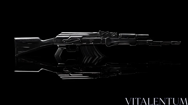 Rendered Kalashnikov Platform Rifle System Technical Visualization. Black