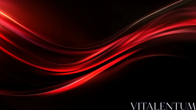 Red light waves on black background digital abstract art.