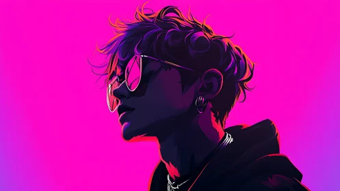 Neon-soaked portrait captures a cool, introspective attitude