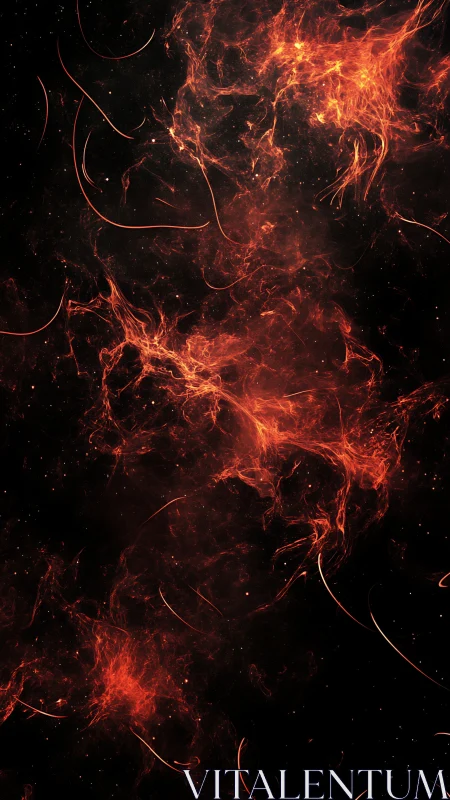 Inferno Tendrils Dance Through Cosmic Void.