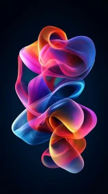 Shimmering ribbon vortex in luminous neon gradients.