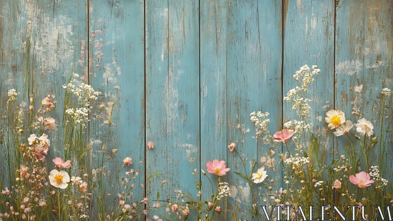 Wildflower Dreams on Weathered Turquoise Timber