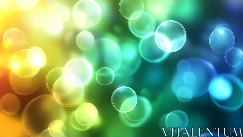 Colorful abstract bokeh bubbles with vibrant gradient background.