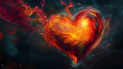 Luminescent Heart Form in Cosmic Field.