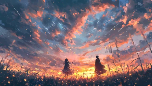 Bidirectional silhouettes under volumetric sunset cloudfield.