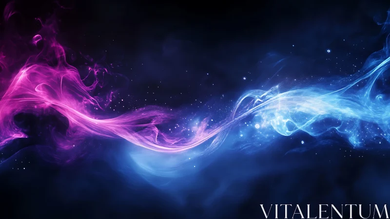 Neon energy streams collide in deep cosmic void.