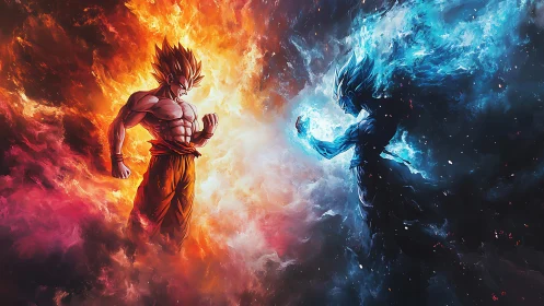 Fiery and icy warriors collide in a storm of pure power.