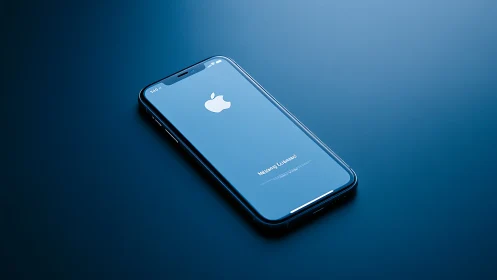 iPhone displaying boot screen during software initialization with Apple logo