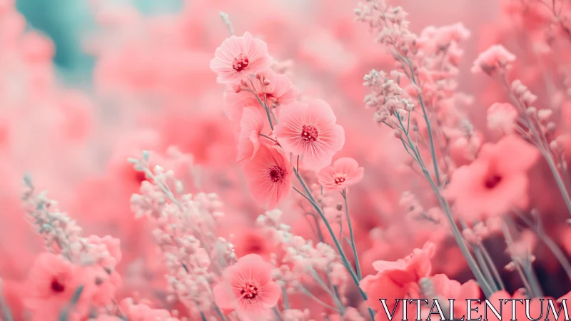 Soft Pink Flowers in Delicate Bloom with Selective Focus